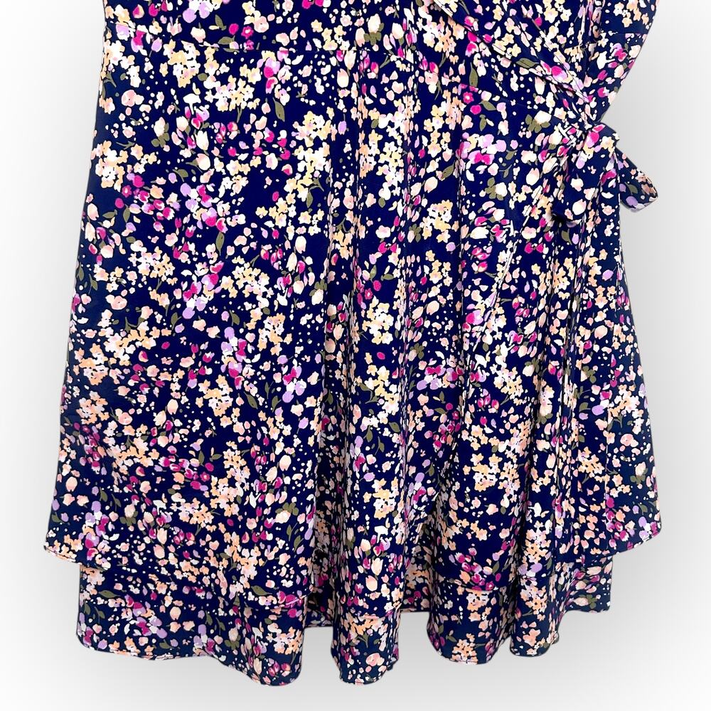 Sanctuary Stitch Fix Johanna Wrap Dress Size 2X NWT Navy Pink Multi Floral Print - Picture 10 of 12